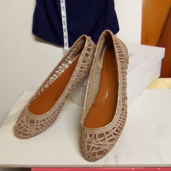 Calvin Klein Shoes - Calvin Klein Taupe Patent Flats